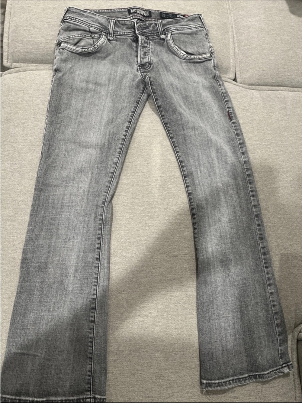 Lip Service Gray Washed Denim Anthem Stretch Jeans Size 32